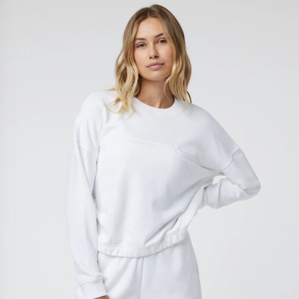 Vuori Women's White Crew Neck Sweater